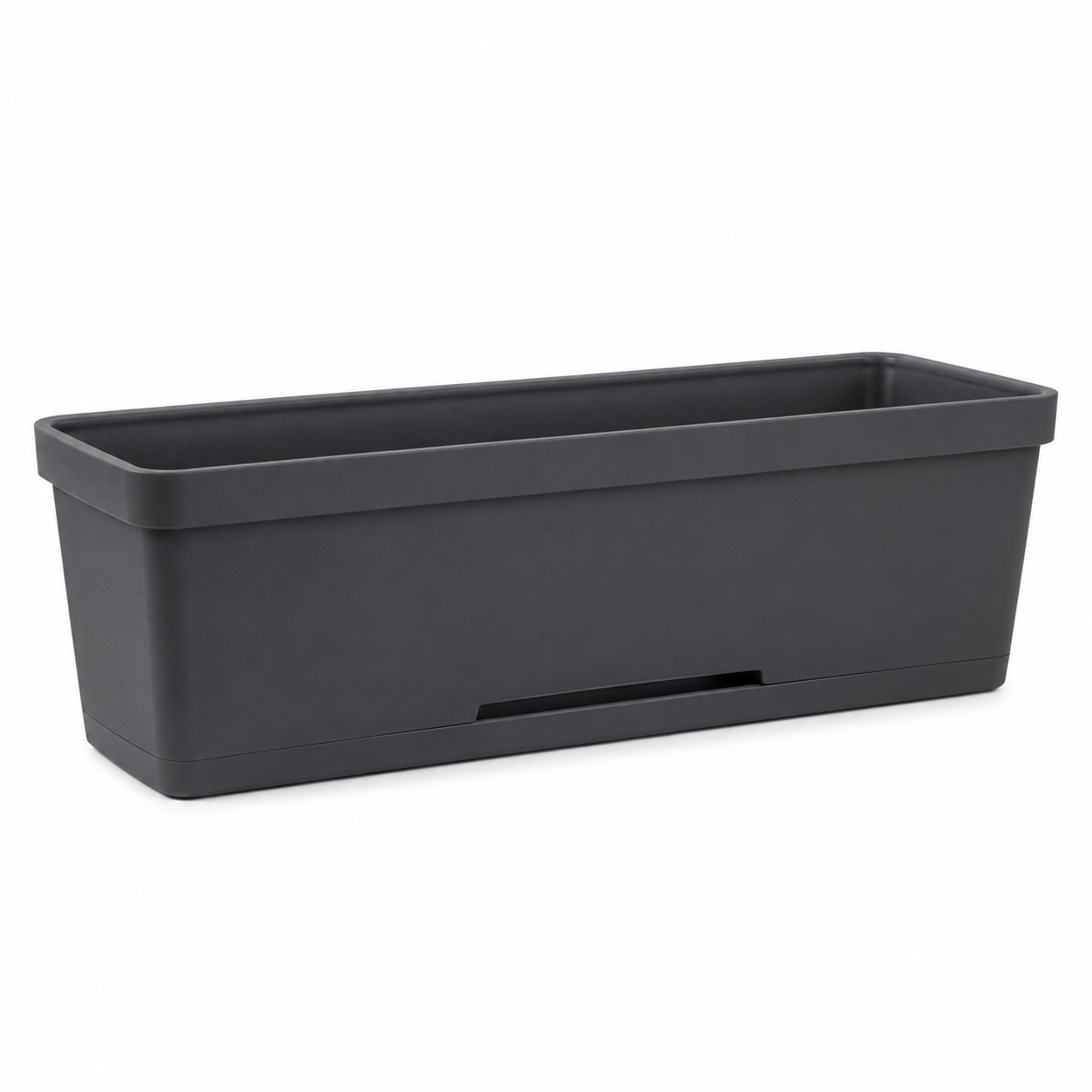 Jardinière rectangulaire anthracite en polypropylène 60x20x18 cm
