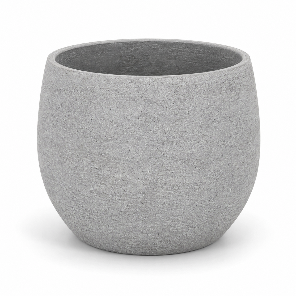Pot rond effet pierre gris clair 30x28 cm