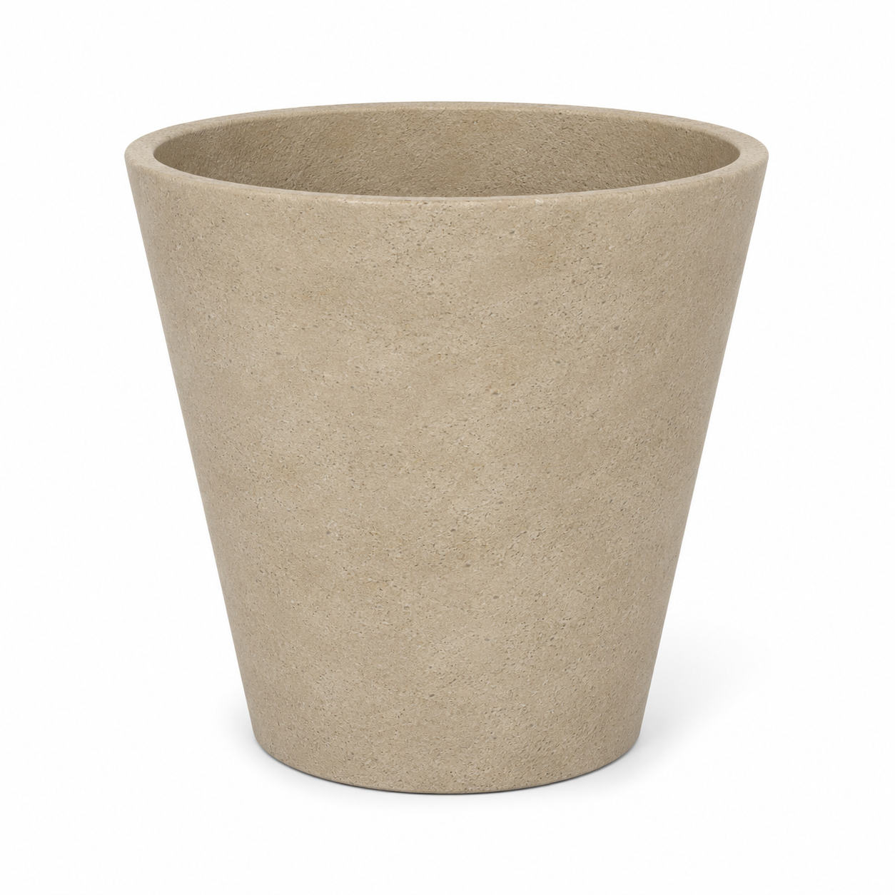 Pot conique beige sable effet minéral 40x36 cm