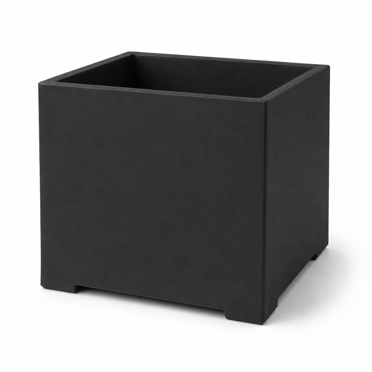 Bac à fleurs carré noir mat 35x35x34 cm
