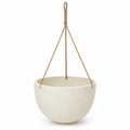Pot suspendu blanc cassé en fibre végétale 25x16 cm