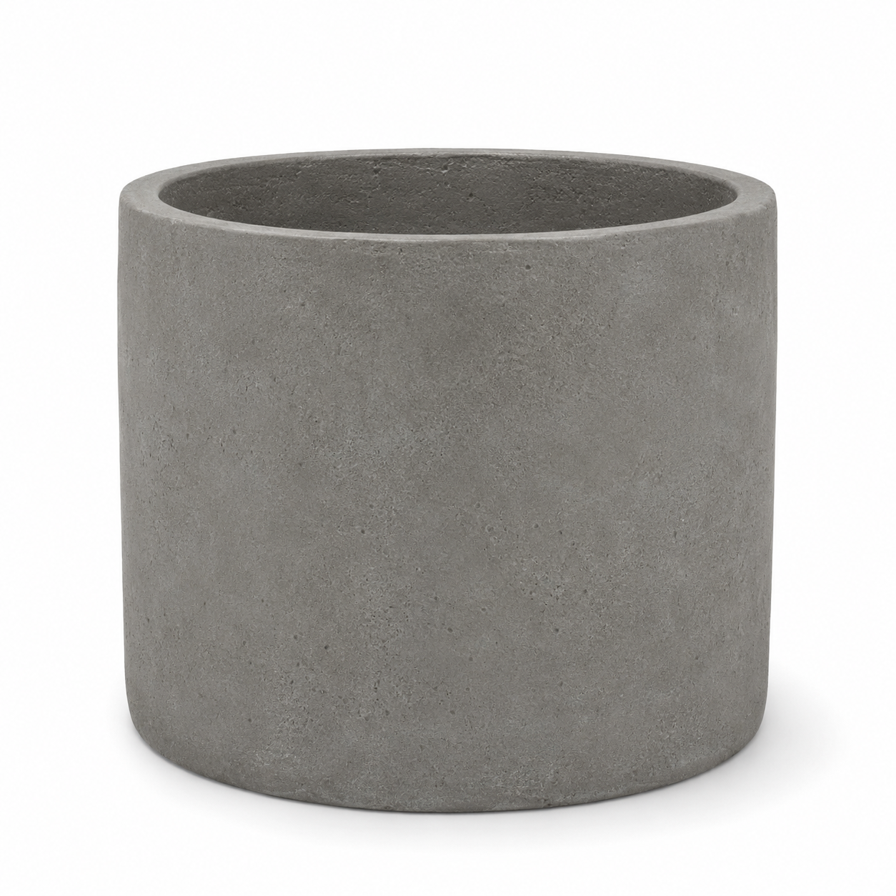 Pot cylindrique gris en ciment renforcé 38x36 cm