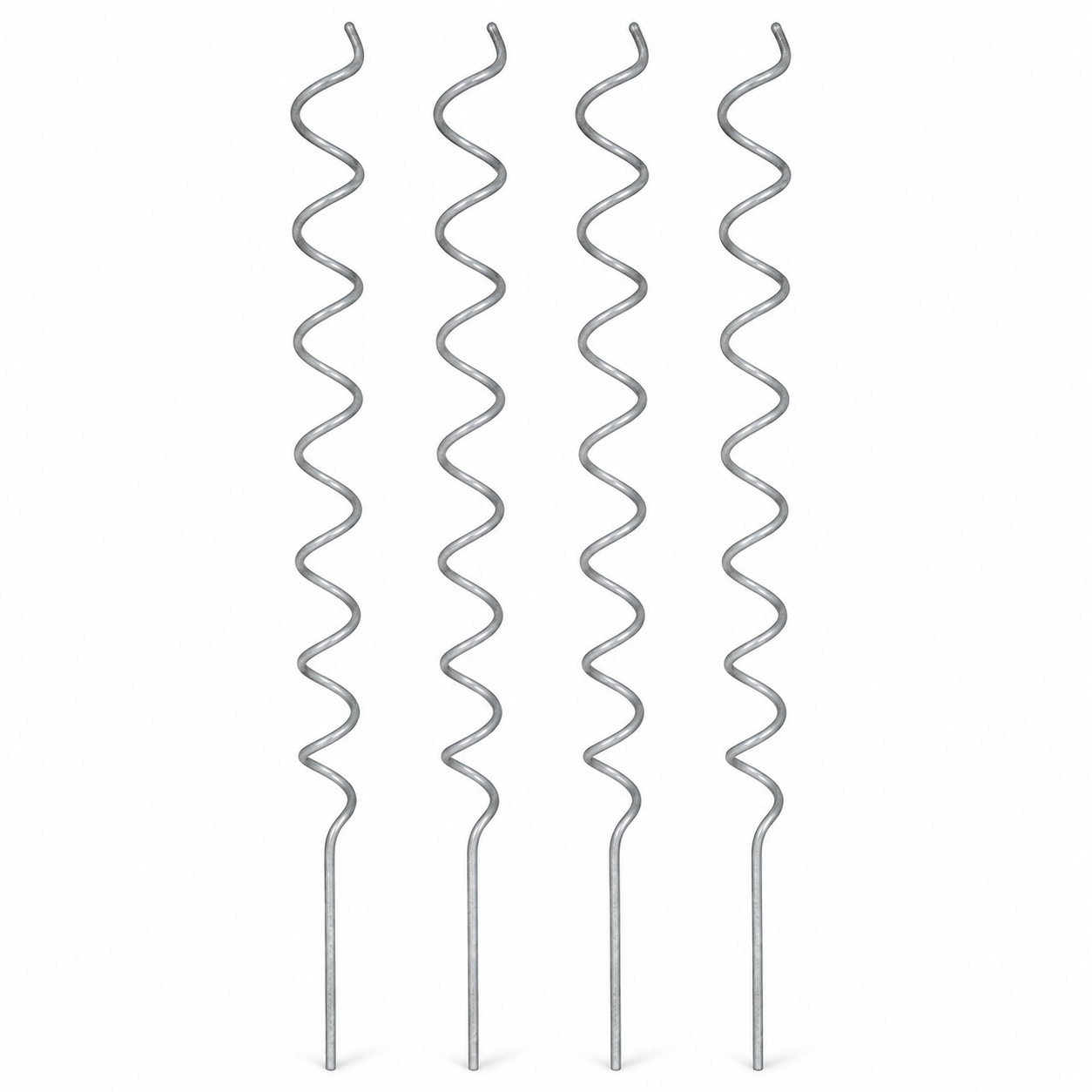 Lot de 4 tuteurs en spirale galvanisés 180 cm