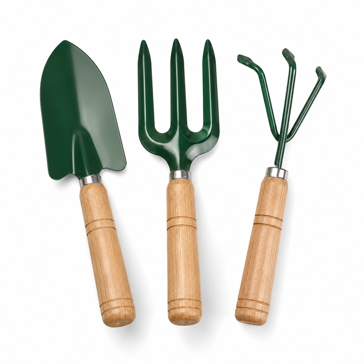 Kit de jardinage 3 pièces vert et bois