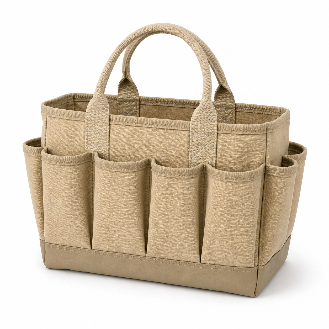 Sac à outils de jardin beige à 8 poches
